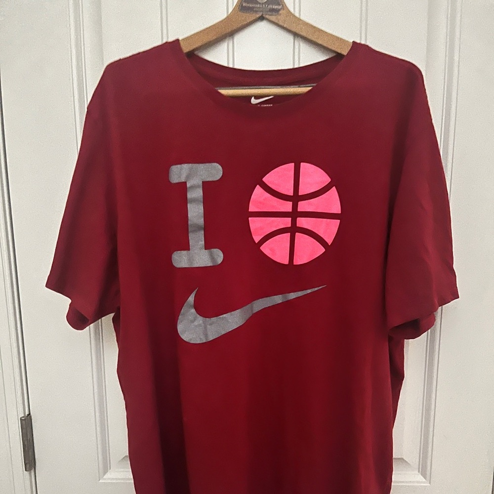 Nike Red and Pink Basketball Tee